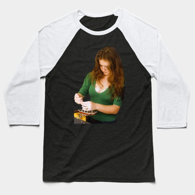 Bonnie Raitt light Baseball T-Shirt by CoolMomBiz